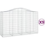 vidaXL Lučne gabionske košare 9 kom 200x50x120/140cm pocinčano željezo Cijene