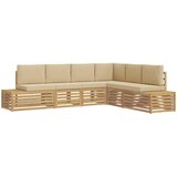  Set vanjskih sofa s jastukom 6 Komad Bijela i bež | shoptok.hr