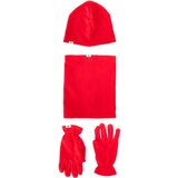 ALTINYILDIZ CLASSICS Men's Red Anti-pilling Warm Water Repellent Fleece Beanie Neck Collar Gloves Set Cene