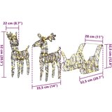 vidaXL Jelenova sani med 160 LED Toplo bela 52.5 x 28 x 32.5 cm Ratan | Shoptok.si