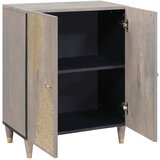 vidaXL Strani šal Siva in zlata 60 x 33.5 x 75 cm Trden mangov les | Shoptok.si