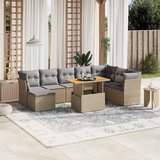 The Living Store Vrtna garnitura 9-delna z blazinami bež poli ratan - Vrtna Sedežna Garniture, (21468076) | Shoptok.si