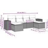 vidaXL 6-dijelni set vrtnih sofa s jastucima crni od poliratana | shoptok.hr