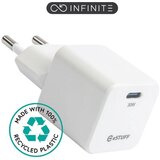 Estuff Zidni punjač eSTUFF Infinite USB-C GaN, 30 W, bijeli | shoptok.hr