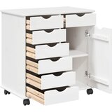  Mobilni ormar Bijelo 63,5 x 39 x 65,5 cm Čvrsto borovo drvo | shoptok.hr