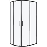 Kerra polkrožna tuš kabina SOLID RA, črna, 80x100x195cm | Shoptok.si