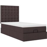 vidaXL Otomanski posteljni okvir z vzmetnico rjav 90x190 cm blago, (21611642) | Shoptok.si