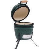 V 2-u-1 roštilj s pušnicom Kamado keramički 56 cm zeleni | shoptok.hr