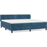  Box spring postelja z vzmetnico temno modra 200x200 cm žamet | Shoptok.si