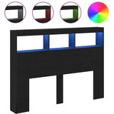 Ormarić za uzglavlje LED boja crni hrasta 140x17x102 cm | shoptok.hr