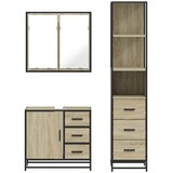  3-dijelni set kupaonskog namještaja boja hrasta sonome drveni | shoptok.hr