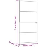 Sobna vrata crna 93 x 201,5 cm kaljeno staklo i aluminij tanka | shoptok.hr