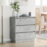 vidaXL Noćni ormarić s LED-om Siva Beton 71x34,5x75 cm Složena drva | shoptok.hr
