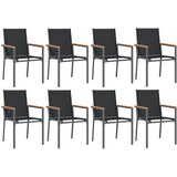  9-dijelni vrtni blagovaonski set crni od tekstilena i čelika | Eponuda.com