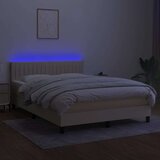  Krevet box spring s madracem LED krem 140x200 cm od tkanine | shoptok.hr