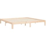  Okvir kreveta s uzglavljem veliki bračni od masivnog drva - Prirodna 150 x 200 cm s uzglavljem | shoptok.hr