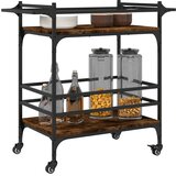  Kuhinjska kolica boja hrasta 82x40x78,5 cm konstruirano drvo | shoptok.hr