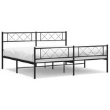  The Living Store Kovinski posteljni okvir z vzglavjem in vznožjem črn 193x203 cm - Kovinski Posteljni Okvir, (21450277) | Shoptok.si