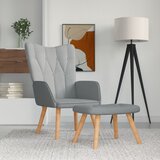 The Living Store Stol za sproščanje s stolčkom svetlo sivo blago - Stol Za Sproščanje, (21420496) Cene