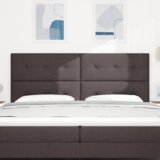  LED Naslonjalo za posteljo Temno rjava 100 cm Tekstil, (22051431) | Shoptok.si