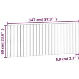 vidaXL Stensko posteljno vzglavje sivo 147x3x60 cm trdna borovina | Shoptok.si