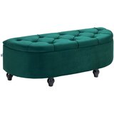 HOMCOM sedežna klop poliester, kavčuk les 120Š x 46G x 42V cm Temno zelena, (5000242498) | Shoptok.si