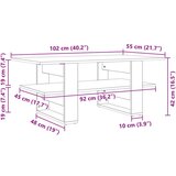  Stolić za kavu bijeli 102 x 55 x 42 cm od konstruiranog drva | shoptok.hr