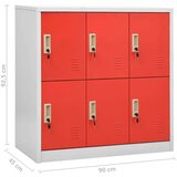 vidaXL Omara s ključavnico 5 kosov siva in rdeča 90x45x92,5 cm jeklo | Shoptok.si