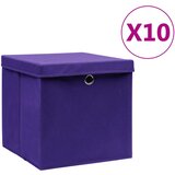 vidaXL Kutije za pohranu s poklopcima 10 kom 28x28x28 cm ljubičaste Cijene
