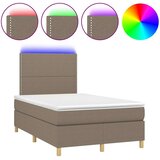  box spring s madracem LED smeđesivi 120 x 200 cm tkanina | shoptok.hr