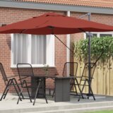 vidaXL Senzorčna Senca Terrakota Poliester, Jeklo Velik | Shoptok.si