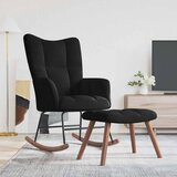  Stolica za ljuljanje s osloncem za noge crna baršunasta | shoptok.hr