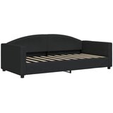  Dnevni krevet na razvlačenje crni 90 x 190 cm od tkanine | shoptok.hr