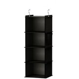 INF viseči organizator za omaro, črna blaga torba za shranjevanje s kovinskimi kavlji 29,7x30x80, (21732202) | Shoptok.si