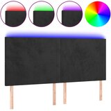  LED uzglavlje crno 200x5x118/128 cm baršunasto | shoptok.hr