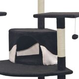 vidaXL Mačje drevo s praskalniki iz sisala 203 cm črne in bele barve | Shoptok.si