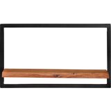  Zidne police 2 kom 60 x 25 x 35 cm masivni bagrem i čelik | shoptok.hr