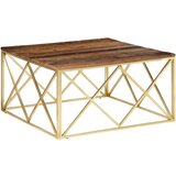 Maison Chic Klubska mizica - kavna mizica - Nizka mizica nerjaveče jeklo in trden les železniških pragov, (21755229) | Shoptok.si