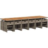  17-dijelni vrtni blagovaonski set s jastucima poliratan sivi | shoptok.hr