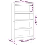 vidaXL Ormarić za knjige / pregrada smeđi hrast 80x30x135 cm iverica | shoptok.hr