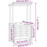 Vanjski barski stol s krovom 112,5 x 57 x 195,5 cm masivno drvo | shoptok.hr