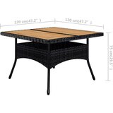  9-dijelni vrtni blagovaonski set poliratan i drvo bagrema crni | shoptok.hr