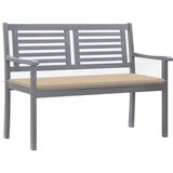  The Living Store Vrtna klop za 2 osebi z blazino 120 cm siv evkaliptusov les - Klop, (21444724) Cene