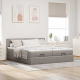  Otomanski okvir kreveta s madracima smeđesivi 180x200cm tkanine | shoptok.hr