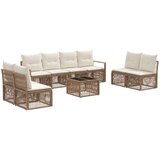 vidaXL Vrtna sedežna garnitura 9 pcs Bež poli ratan, (5000269953) | Shoptok.si