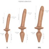 Strap-On-Me / Swith Realistic XXL - 2u1 silikonski dildo (tamni prirodni) | shoptok.hr