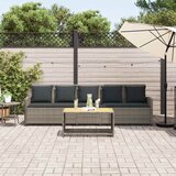  Vrtna sofa 5-sjed s jastucima sivi poliratan | shoptok.hr