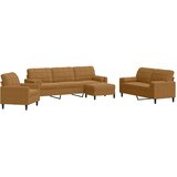  4-dijelni set sofa s jastucima smeđi bar&amp;scaron;unasti Slike