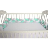 Baby Textil šarena pletenica za krevetac Mint-Siva-Bela