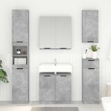 vidaXL Kopalniška omarica z vrati Betonsko siva 64,5 x 33,5 x 59 cm | Shoptok.si